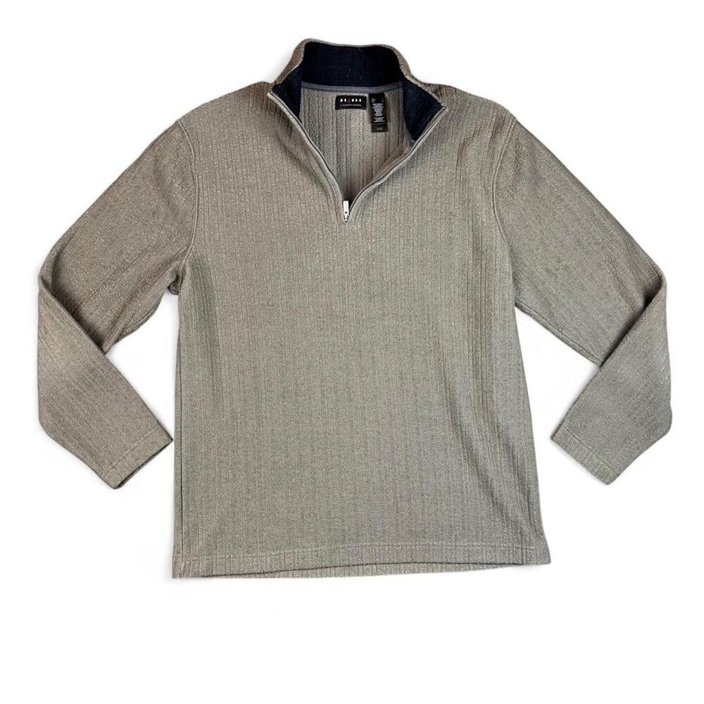 Axcess Men's Khaki Green Quarter Zip Sweatshirt
